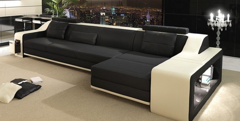 Design-Eckcouch Sofa mat USB Polster Sëtz Eck-Garnitur Sofas Lieder Textil L-Form