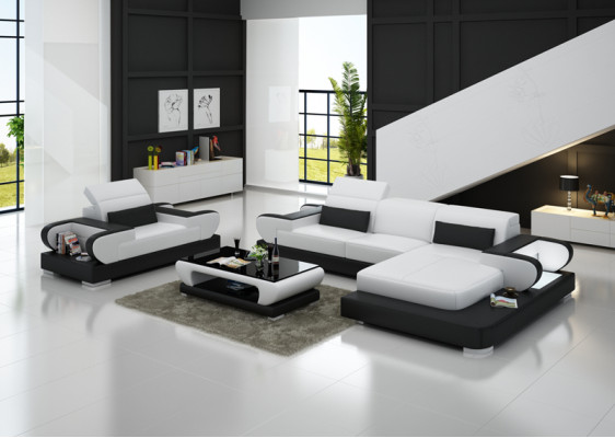 Design XXL Grousst Sofa Ecksofa Lieder Sofa Canapé Sesselen Polster Wunnlandschaft G8002E