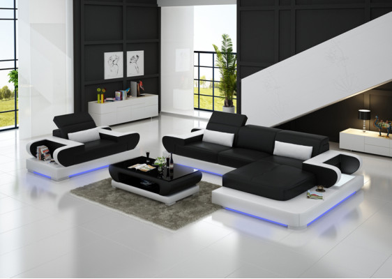 Design XXL Grousst Sofa Ecksofa Lieder Sofa Canapé Sesselen Polster Wunnlandschaft G8002E