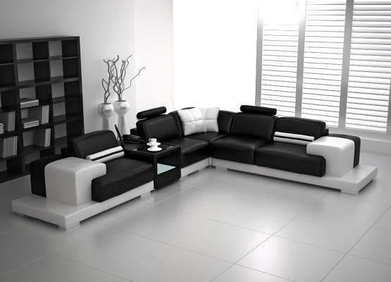 Ledersofa Couch Wunnlandschaft Ecksofa Eck Garnitur Design Modern Sofa mat USB Nei