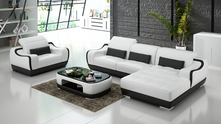 Liederzofa Canapé Wunnlandschaft Eckzofa + Fauteuil Nei Garnitur Modern Zofa G8025E