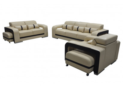 Sofa Lieder Canapé Polster Garnitur 3+2+1 Sëtz Komplett Set Design Nei