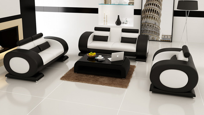 Liederdivan Modern Canapé Wunnlandschaft 3+2+1 Sëtz Garnitur Design Divan mat USB
