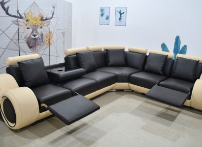 Design Ecksofa Couche Garnitur Lieder Relax Funktioun Sofa -- Geschützt Design --