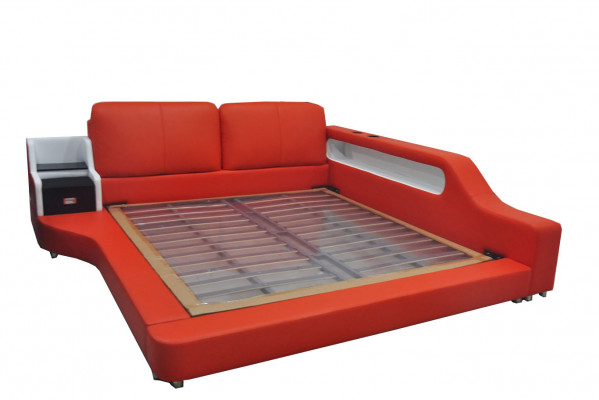 Doppel Luxus Design Liederbett Gepolstert Better mat USB Hotel Multifunktion.