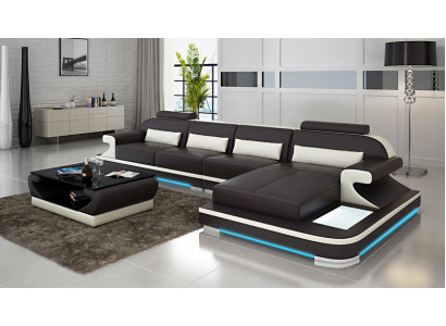 Ledercouch Couch Wunnlandschaft Ecksofa Eck Garnitur Design Modern Sofa G8021C
