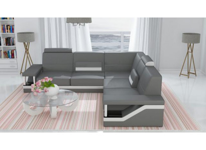 Liederdivan Eckcouch Sofa Canapé Poster Eckgarnitur Sofas Stoff Lieder Garnitur Nei