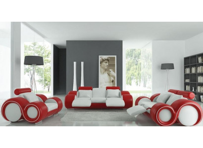 Patentéiert Design Sofagarnitur Komplett Wunnzëmmer Couch Sofa Garnitur BERLIN Set