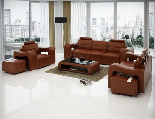 Designer Liederstull Sofagarnitur Canapé Sofa Sëtz Polster Garnitur 3+2+1 Set PISA