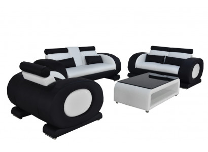Sofa mat USB Lieder Setz 3+2+1 Komplett Set Garnitur Designer Modern Polster Nei
