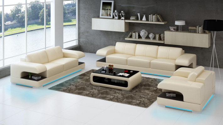 Ledercouch Loungegarnitur 3+2+1 Sofagarnitur Neit Design Modern