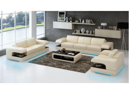 Ledercouch Loungegarnitur 3+2+1 Sofagarnitur Neit Design Modern