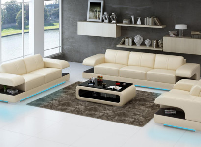 Ledercouch Loungegarnitur 3+2+1 Sofagarnitur Neit Design Modern
