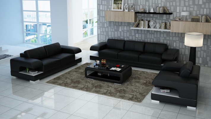Ledercouch Loungegarnitur 3+2+1 Sofagarnitur Neit Design Modern