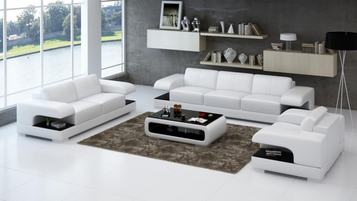 Ledercouch Loungegarnitur 3+2+1 Sofagarnitur Neit Design Modern