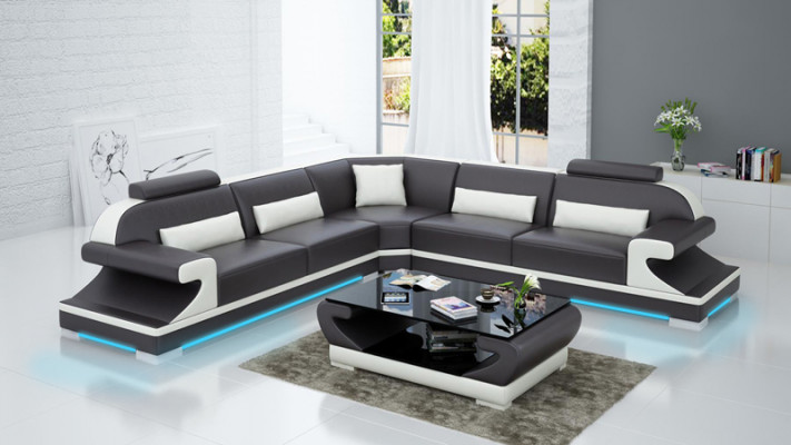 Ledersofa Canapé Wunnlandschaft Modern Eck Canapé Ecksofa Sofa Design Garnitur