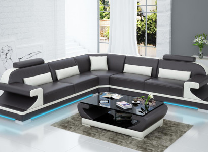 Ledersofa Canapé Wunnlandschaft Modern Eck Canapé Ecksofa Sofa Design Garnitur