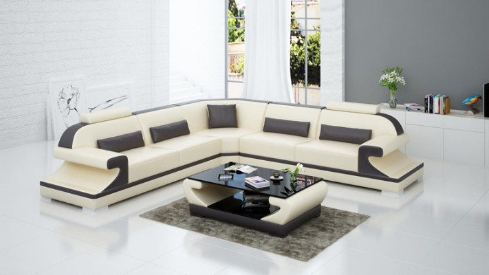 Ledersofa Canapé Wunnlandschaft Modern Eck Canapé Ecksofa Sofa Design Garnitur