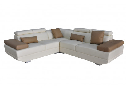 Ledercouch Wunnlandschaft Eckgarnitur Moderne Design Sofa Deko L-Form