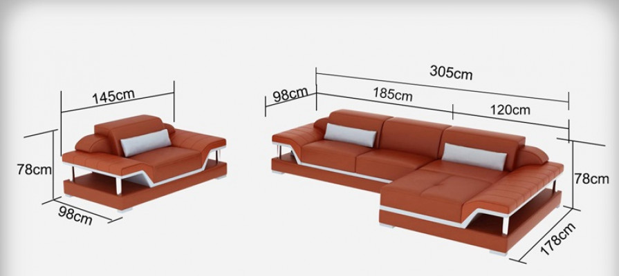 Design Ledersofa Canapé Couch Polster Eck Wohnlandschaft Garnitur Sofaen Neit G8004F