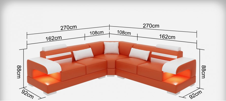 Lieder mëll Canapé Wunnlandschaft Ecksofa Eckgarnitur Design Modern Sofa USB