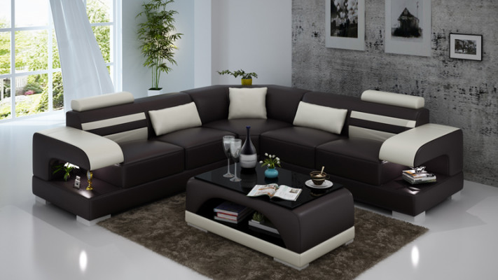 Lieder mëll Canapé Wunnlandschaft Ecksofa Eckgarnitur Design Modern Sofa USB