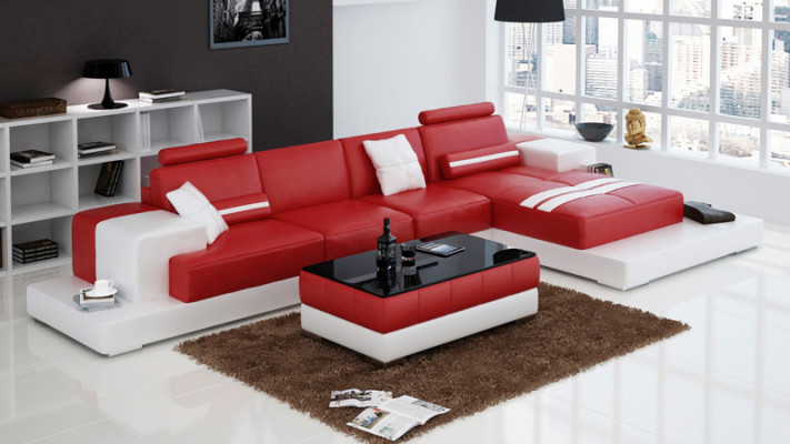 Exklusiv elegant Eckcouch an L-Form Routen Design fir stilvoll Wunnraim