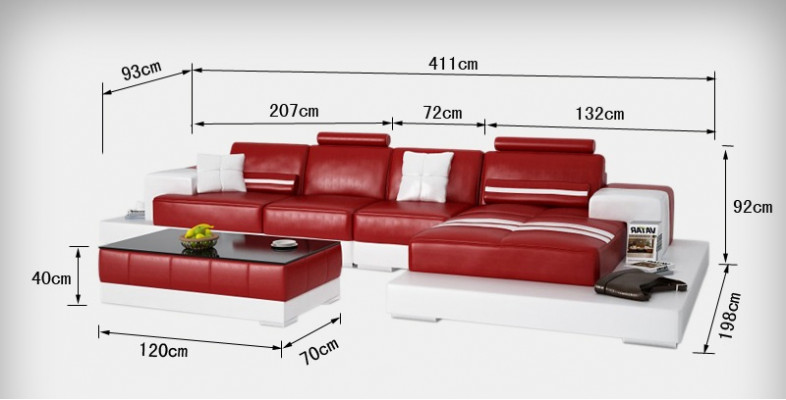Exklusiv elegant Eckcouch an L-Form Routen Design fir stilvoll Wunnraim