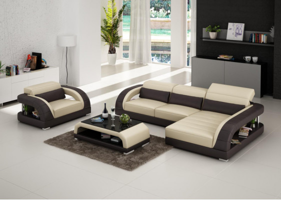 Ledercouch Couch Wunnlandschaft Ecksotz Fotell Set Garnitur Design Sofa USB Neien