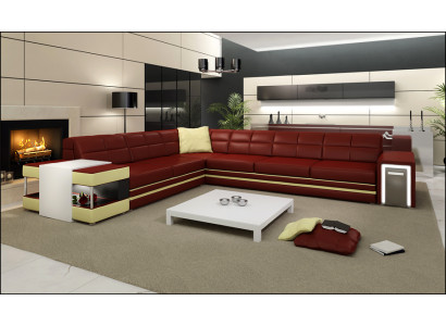 Designersofa Ecksofa Canapé Liederpolster Sëtz Eck Garnitur +Lucht Nei PH3026