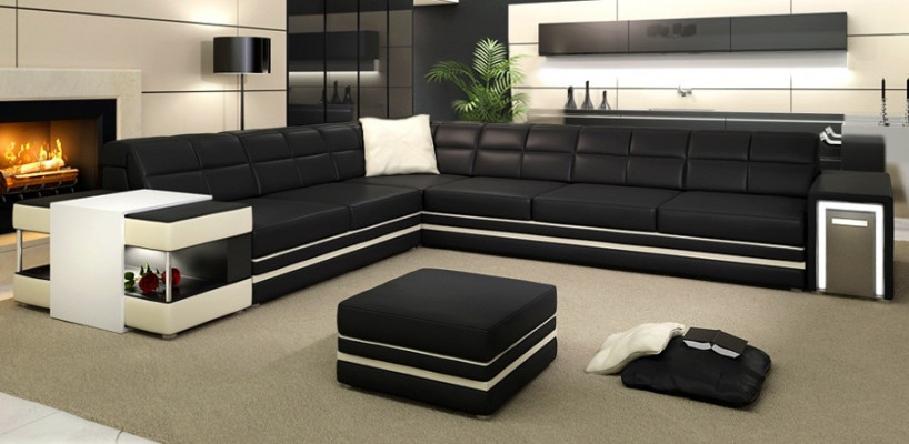 Designersofa Ecksofa Canapé Liederpolster Sëtz Eck Garnitur +Lucht Nei PH3026