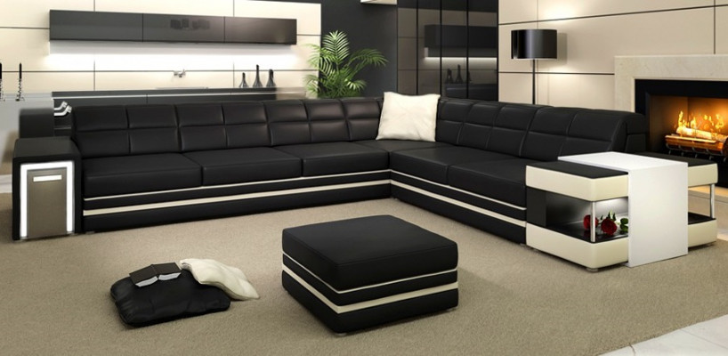 Designersofa Ecksofa Canapé Liederpolster Sëtz Eck Garnitur +Lucht Nei PH3026