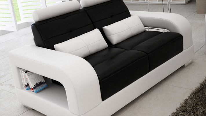 Ledercouch Sofa Couchegruppe 3+2+1 Sëtzer Garni a modernen Design Sofa