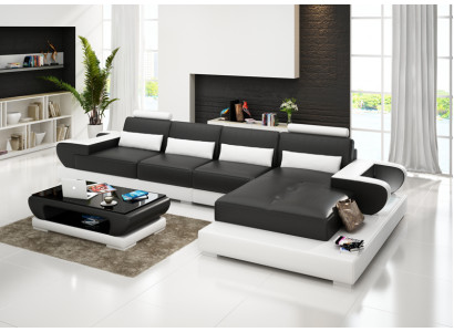 Ledercouch Couch Wunnlandschaft Ecksofa Eck Garnitur Design Modern Sofa G8003C