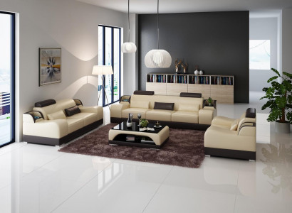 Sofagarnitur Couch Polster Sofa 3+1+1 Garnituren Design Lieder 3tlg. Komplett Set
