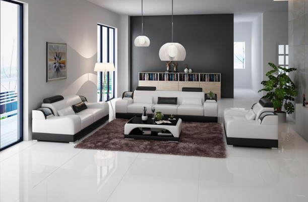 Sofagarnitur Couch Polster Sofa 3+1+1 Garnituren Design Lieder 3tlg. Komplett Set