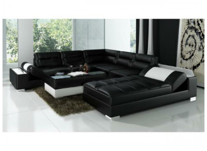 Lieder Canapé Eckcanapé + USB Garnitur Polster U Form Couch Sofa Design Wunnlandschaft