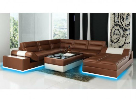 Lieder Canapé Eckcanapé + USB Garnitur Polster U Form Couch Sofa Design Wunnlandschaft