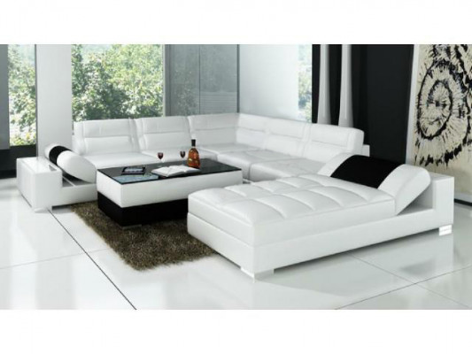 Lieder Canapé Eckcanapé + USB Garnitur Polster U Form Couch Sofa Design Wunnlandschaft