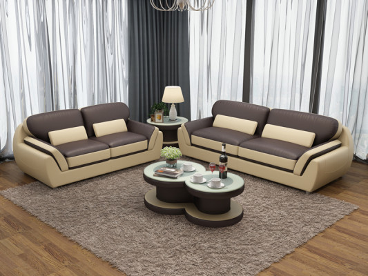Ledercouch Couch Sofagarnitur Nei 3+2 Sëtzer Garnitur Modernen Design Sofa
