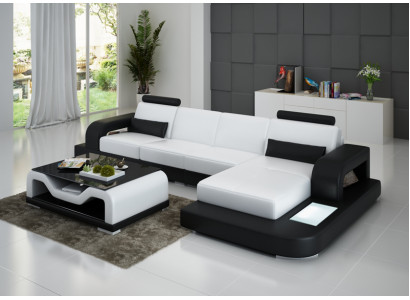 Ledercouch Couch Wohnlandschaft Ecksofa Eck Garnitur Design Modern Sofa G8007C