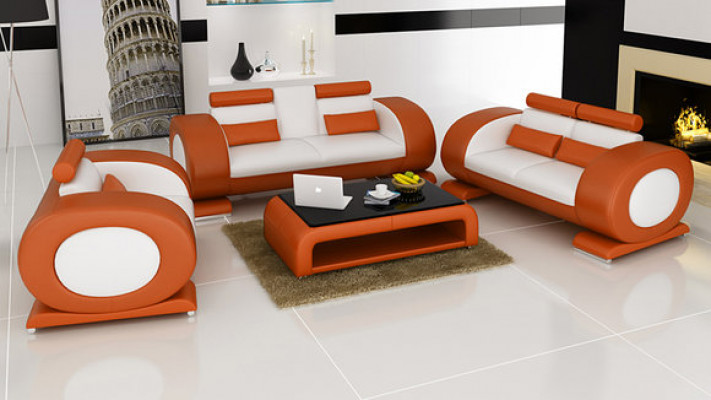 Sofa Couch Lieder Sëtz 3+2+1 Komplett Set Garnitur Designer Modern