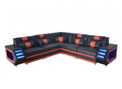 Design Liederpolster Sëtz Ecke Couch Polster Eck Landschaft Wunn-Canapé USB LED
