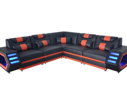 Design Liederpolster Sëtz Ecke Couch Polster Eck Landschaft Wunn-Canapé USB LED