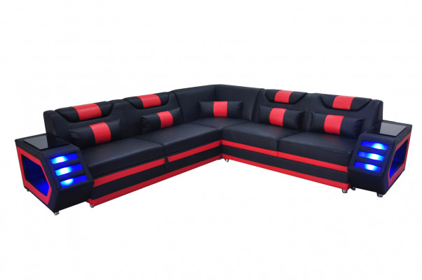 Design Liederpolster Sëtz Ecke Couch Polster Eck Landschaft Wunn-Canapé USB LED