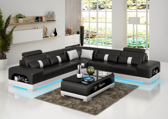 Exklusivt L-fërmegt Polstersofa Stilvollen Design fir Äert Heem