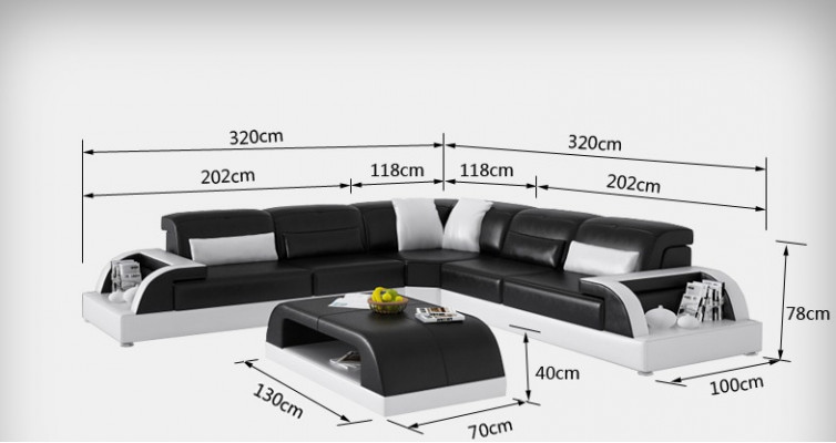 Ledercouch Ecksofa Couchlandschaft Eck Garnitur Design Modern Sofa USB Wäiss