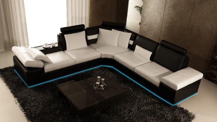 Wunnzëmmer Sofa Lieder-Sofa Sëtzgrupp Modern Multifunktions Couch USB