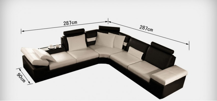 Wunnzëmmer Sofa Lieder-Sofa Sëtzgrupp Modern Multifunktions Couch USB