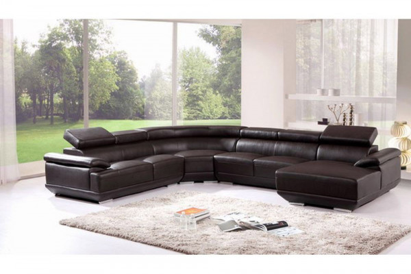 Wunnlandschaft Ecksofa Ledersofa mat USB, Sofa Couch Polster Sëtz Eck Garnitur